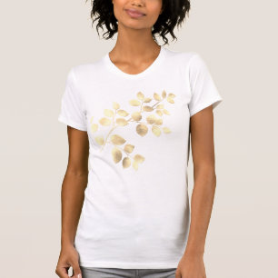 T-shirt blanc romantique avec T-shirt femme feuill