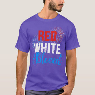 T-shirt Blanc rouge béni pour la fête de l'Indépendance le