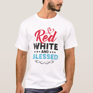 T-shirt Blanc rouge et béni