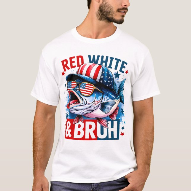 T-shirt Blanc rouge et Bruh (Devant)