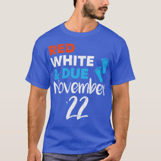 T-shirt Blanc rouge et échéance novembre 2022 Grossesse