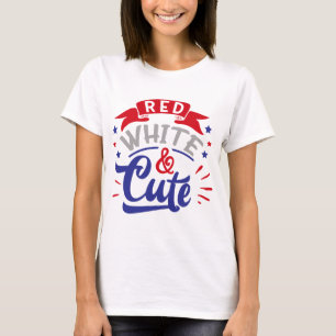 T-shirt Blanc rouge et mignon