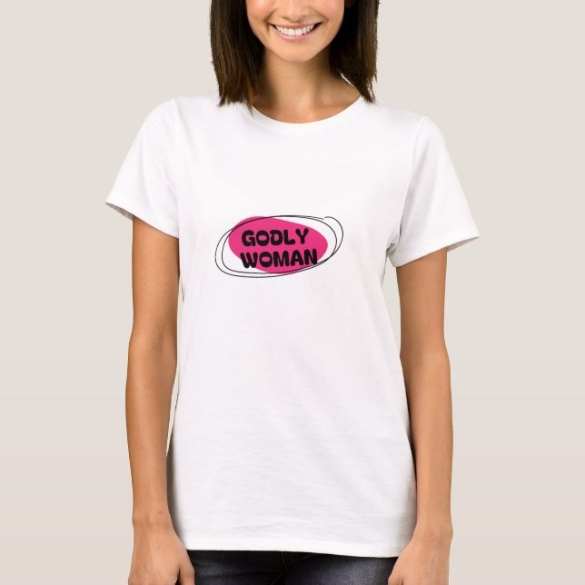 T-Shirt Blanc stylé Godly Woman  (Devant)