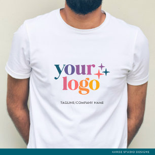 T-shirt blanc sur mesure du logo de l'entreprise