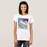 T-shirt blanc Surf Magnet pour femmes
