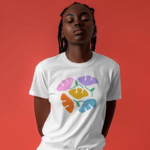 t-shirt blanc tendance abstrait floral couleurs vi
