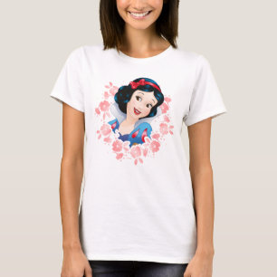 T-shirt Blanche-Neige  Cadre floral aquarelle