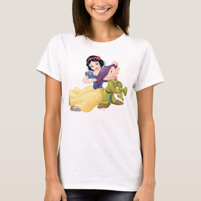 T-shirt Blanche Neige Et Dopey (Devant)