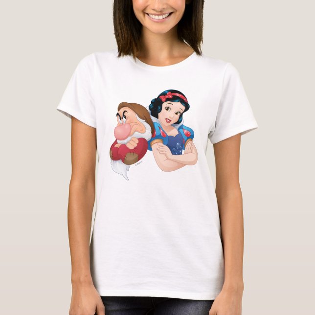 T-shirt Blanche Neige Et Gris (Devant)
