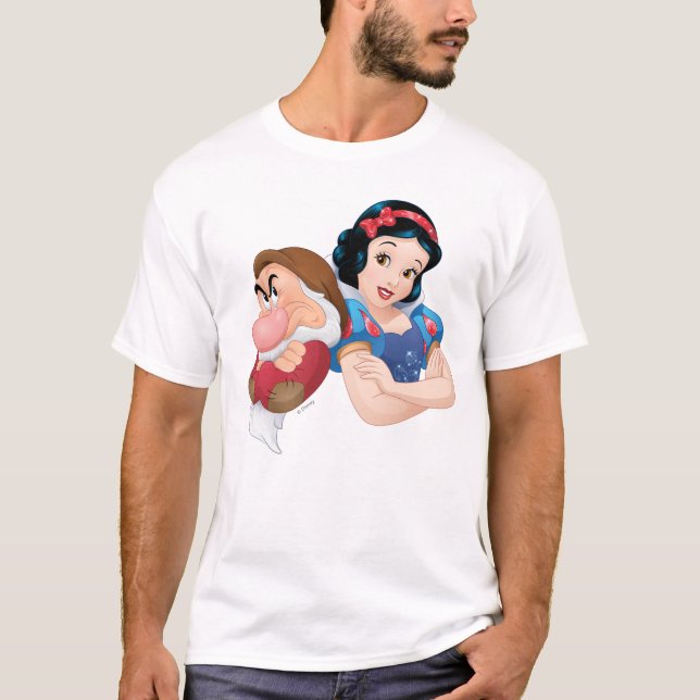 T-shirt Blanche Neige Et Gris (Devant)