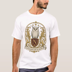T-shirt Blason de hibou héraldique vintage