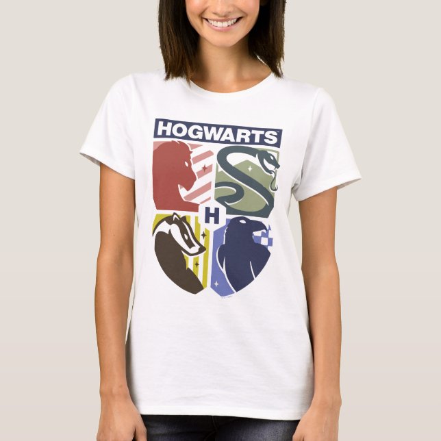 T-shirt BlasonESTAMPILLÉ vintage HOGWARTS™ (Devant)