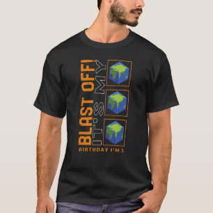 T-shirt Blast Off C'est mon anniversaire J'ai 5 ans, Space