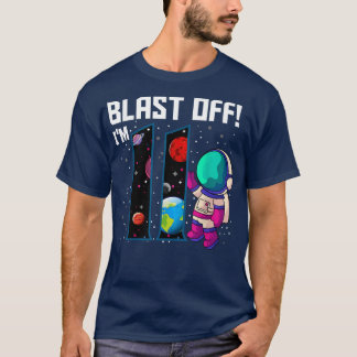 T-shirt Blast Off I'm 11 Birthday Astronaut 11th Space Par