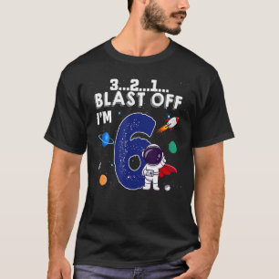 T-shirt Blast Off J'ai 6 ans d'ancienneté de la fusée spat