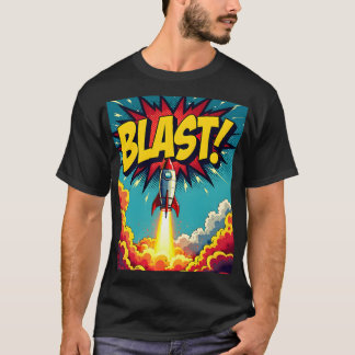 T-shirt BLAST! Vintage Comic Style Rocket Explosion