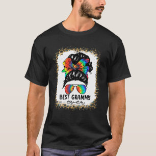 T-shirt Bleach Best Grammy Ever Tie Dye Messy Bun Hair Mot