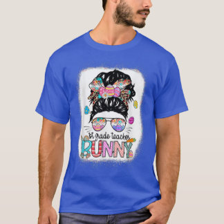 T-shirt Bleached 1ère année enseignant Bunny Leopard Messy