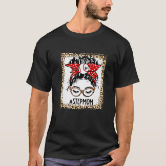 T-shirt Bleached Ball Stepmama Messy Bun Game Day Mothers 