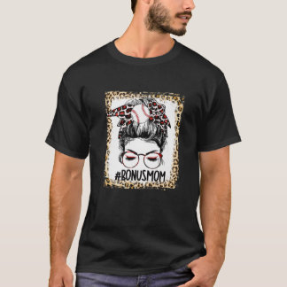 T-shirt Bleached Baseball Bonus Maman Messy Bun Jour Jeu M
