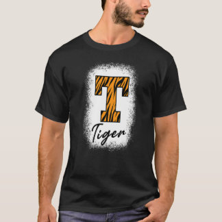 T-shirt Bleached Football Tigers School Sports Fan Team Sp