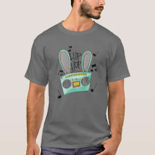 T-shirt Bleached Hip hop Bunny Ears de Pâques Radio Pâques
