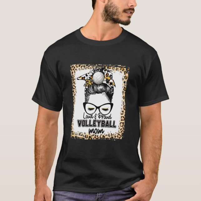T-shirt Bleached Loud & Fier Volleyball Maman Jour de la v (Devant)