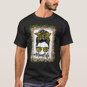 T-shirt Bleached Maman Vie Messeuse Bun Sunflower Femmes M