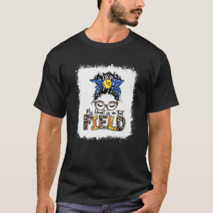 T-shirt Bleached Mon Coeur Est Sur Ce Terrain Softball Mam