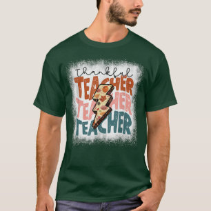 T-shirt Bleached One Thankful Teacher Thanksgiving Fall Te