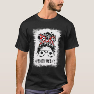 T-shirt Bleached Soccer Nannie Life Messy Bun Femmes Mère