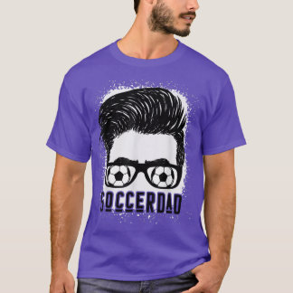 T-shirt Bleached Soccer Papa Vie Avec Messy Bun Sport Amou
