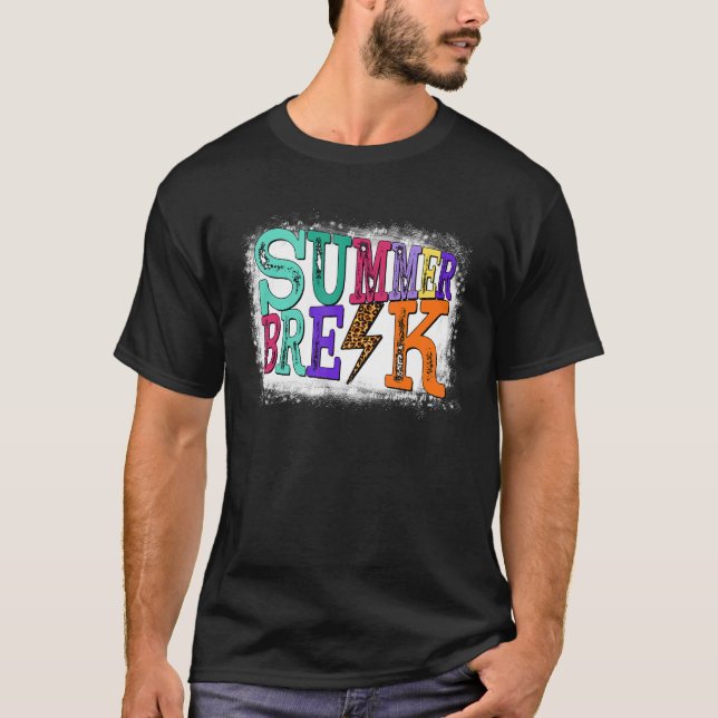 T-shirt Bleached Summer Break Lightning Leopard Enseignant (Devant)