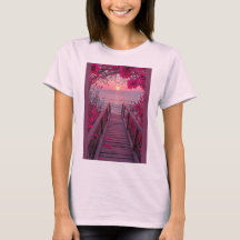 T-shirt blend rose avec motif rose
