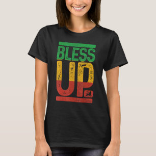 T-shirt Bless Up Reggae Music Rastafari Lion De Judah Rast