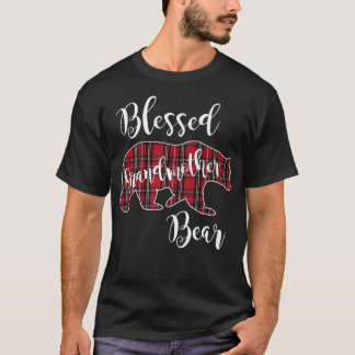 T-shirt Blessé Grand-Mère Ours Rouge Tartan Plaid Gran Amu