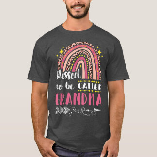 T-shirt Blessé Grand-mèrePink Arc-en-ciel Léopard Maman Mè