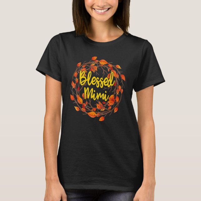 T-shirt Blessed Mimi Thanksgiving Autumn  Matching Family (Devant)
