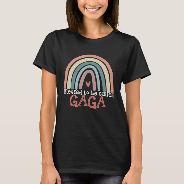 T-shirt Blessed To Be Called Gaga Boho Rainbow Mothers Day (Devant)