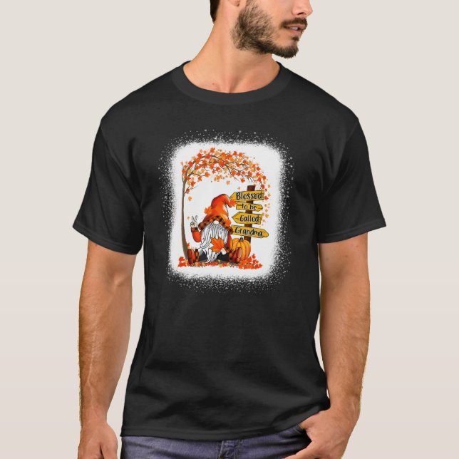 T-shirt Blessed To Be Called Grandma Gnome Fall Autumn Tha (Devant)