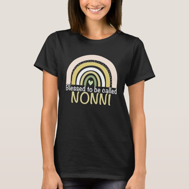 T-shirt Blessed To Be Called Nonni Boho Rainbow Mother s D (Devant)