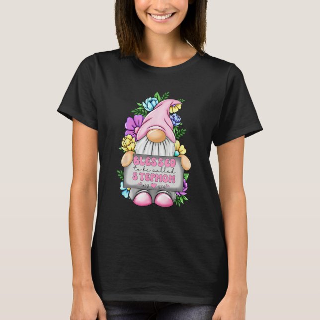 T-shirt Blessed To Be Called Stepmom Gnome Cute Girl Mothe (Devant)