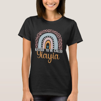 T-shirt Blessed To Be Called Yiayia Rainbow Leopard Cute M