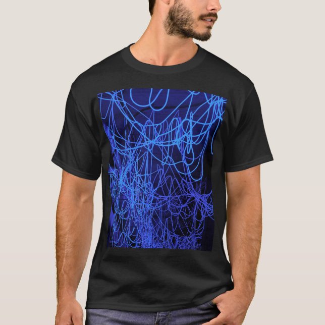 T-shirt Bleu abstrait (Devant)