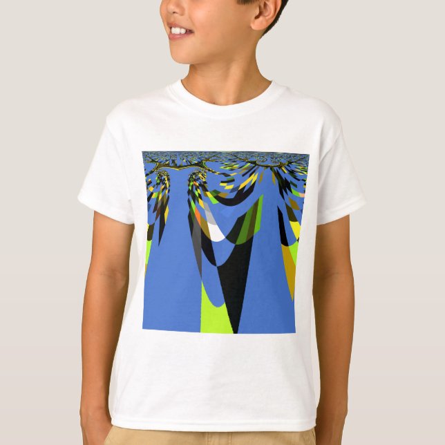 T-shirt Bleu Africain Tribal Motif Motif Art Imprimer (Devant)