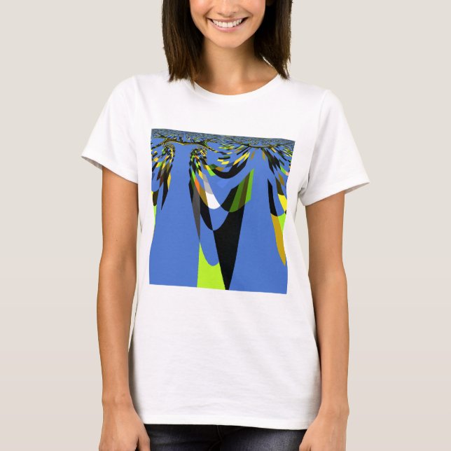 T-shirt Bleu Africain Tribal Motif Motif Art Imprimer (Devant)