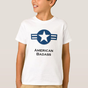 T-shirt bleu Badass américain