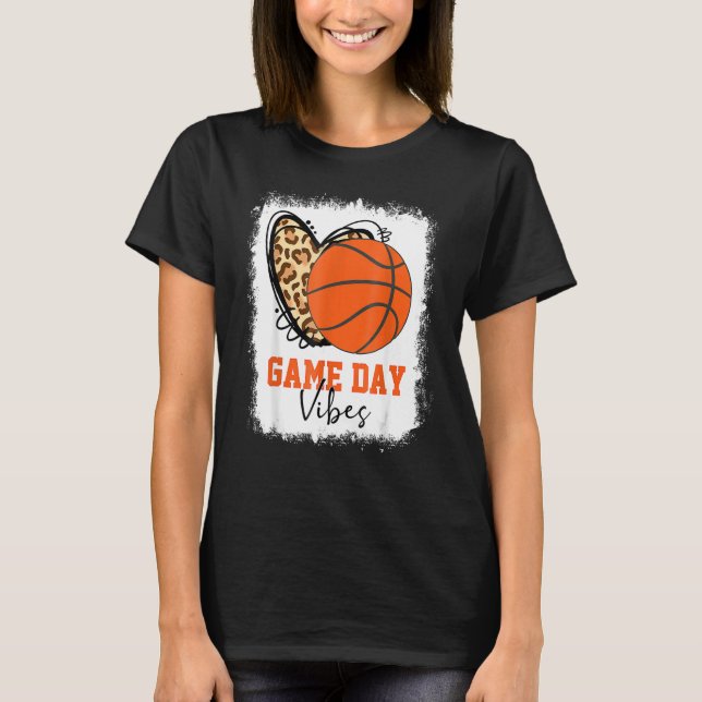 T-shirt Bleu Basketball Jour Vibes Basketball Maman (Devant)