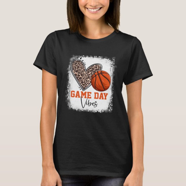T-shirt Bleu Basketball Jour Vibes Basketball Maman (Devant)