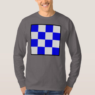 T-shirt Bleu blanc À damiers Carré